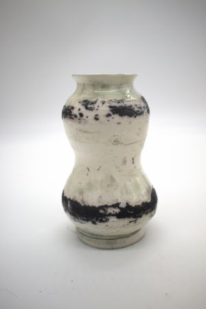 Double Bubble Back And White Raku Vase (5)
