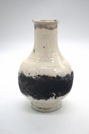 White And Black Raku Vase (2)