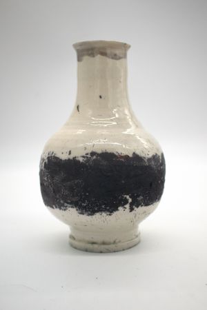 White And Black Raku Vase (4)