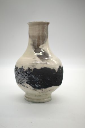 White And Black Raku Vase (5)