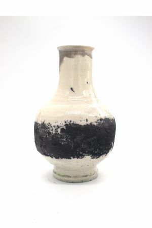 White And Black Raku Vase (7)